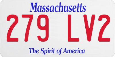 MA license plate 279LV2