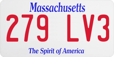MA license plate 279LV3