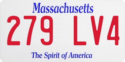 MA license plate 279LV4