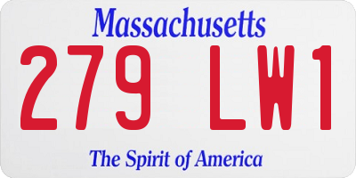 MA license plate 279LW1