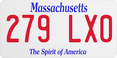 MA license plate 279LX0