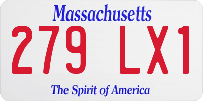 MA license plate 279LX1