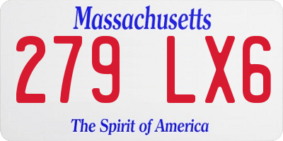 MA license plate 279LX6