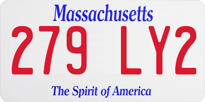 MA license plate 279LY2