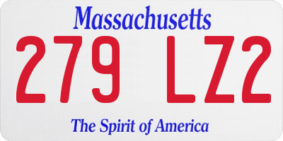 MA license plate 279LZ2