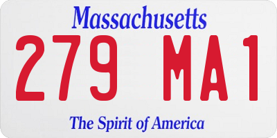 MA license plate 279MA1