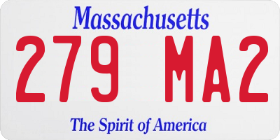MA license plate 279MA2
