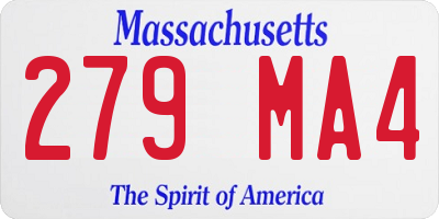 MA license plate 279MA4