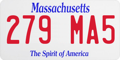 MA license plate 279MA5