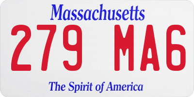 MA license plate 279MA6