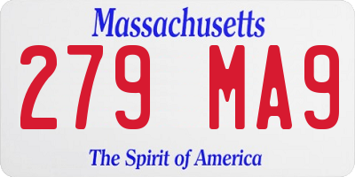 MA license plate 279MA9