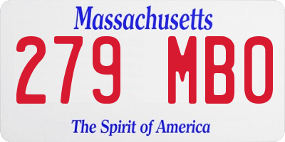 MA license plate 279MB0
