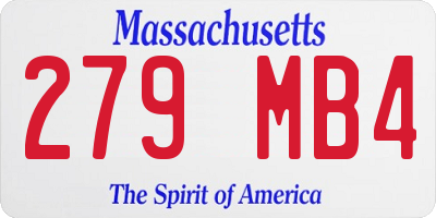 MA license plate 279MB4