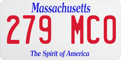 MA license plate 279MC0