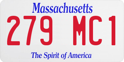 MA license plate 279MC1