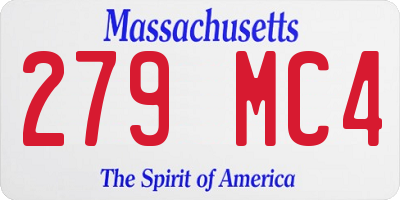 MA license plate 279MC4
