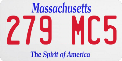 MA license plate 279MC5