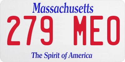 MA license plate 279ME0
