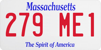 MA license plate 279ME1