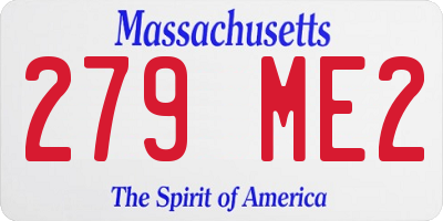 MA license plate 279ME2