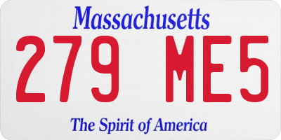 MA license plate 279ME5