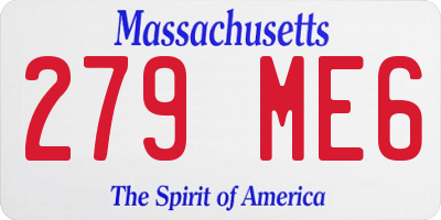 MA license plate 279ME6
