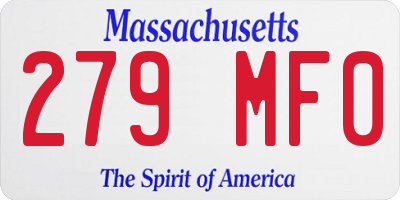 MA license plate 279MF0