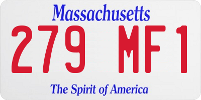 MA license plate 279MF1