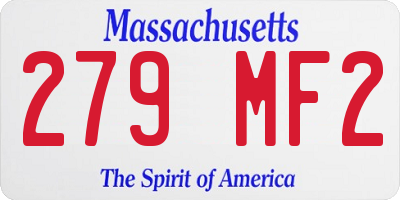 MA license plate 279MF2