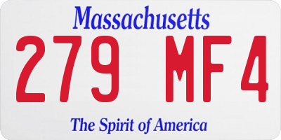MA license plate 279MF4