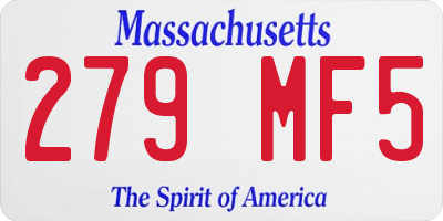 MA license plate 279MF5
