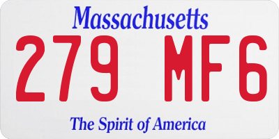 MA license plate 279MF6