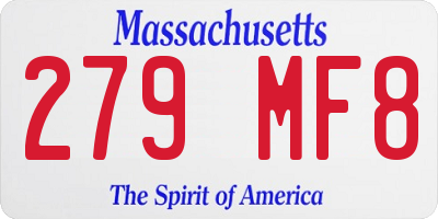 MA license plate 279MF8