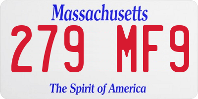 MA license plate 279MF9