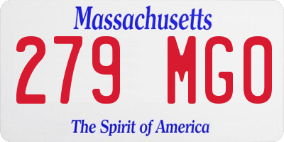 MA license plate 279MG0