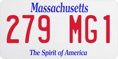 MA license plate 279MG1
