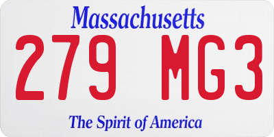 MA license plate 279MG3