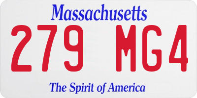 MA license plate 279MG4