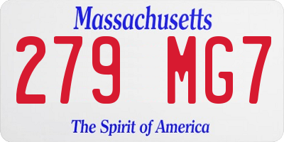 MA license plate 279MG7