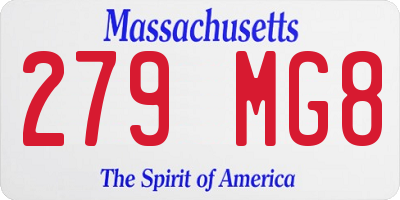 MA license plate 279MG8