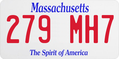 MA license plate 279MH7