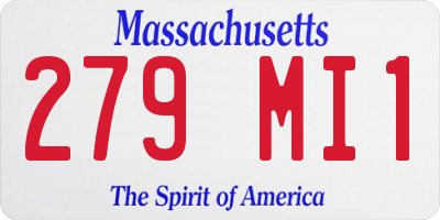 MA license plate 279MI1