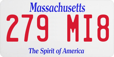 MA license plate 279MI8