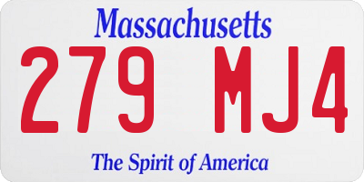 MA license plate 279MJ4