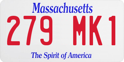 MA license plate 279MK1