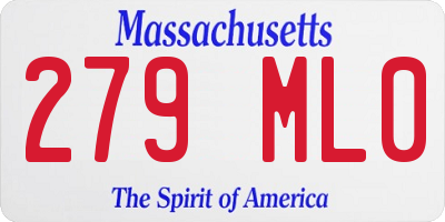 MA license plate 279ML0