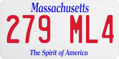 MA license plate 279ML4