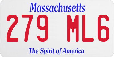 MA license plate 279ML6