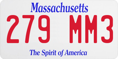 MA license plate 279MM3
