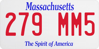 MA license plate 279MM5